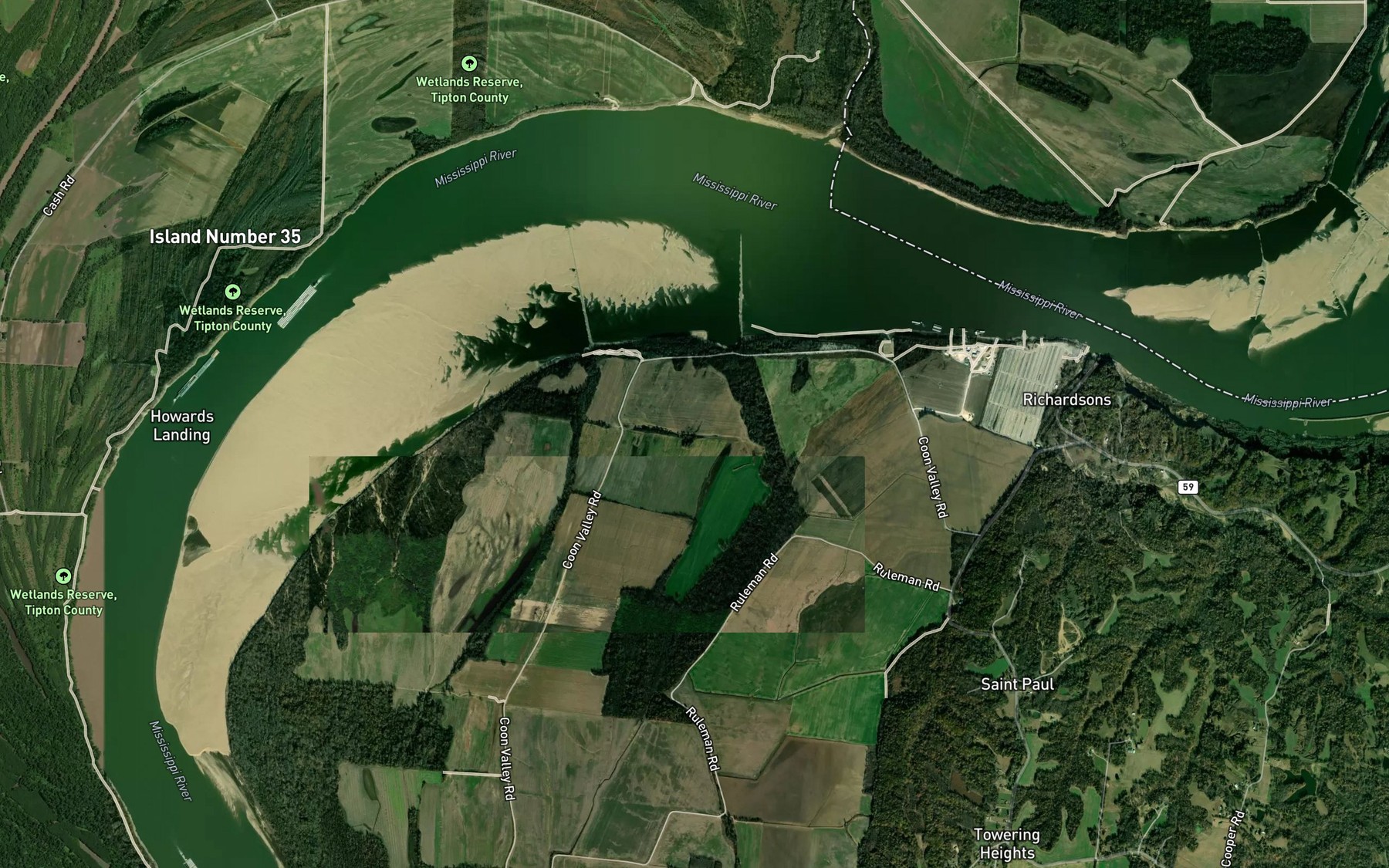 Satellite map of the Payne Lake (historical)