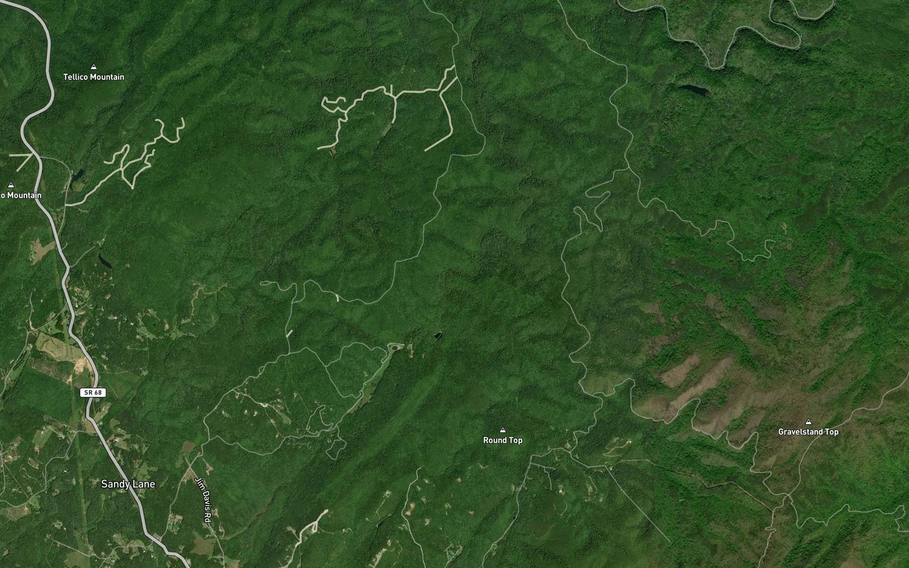 Satellite map of the Sixmile Creek