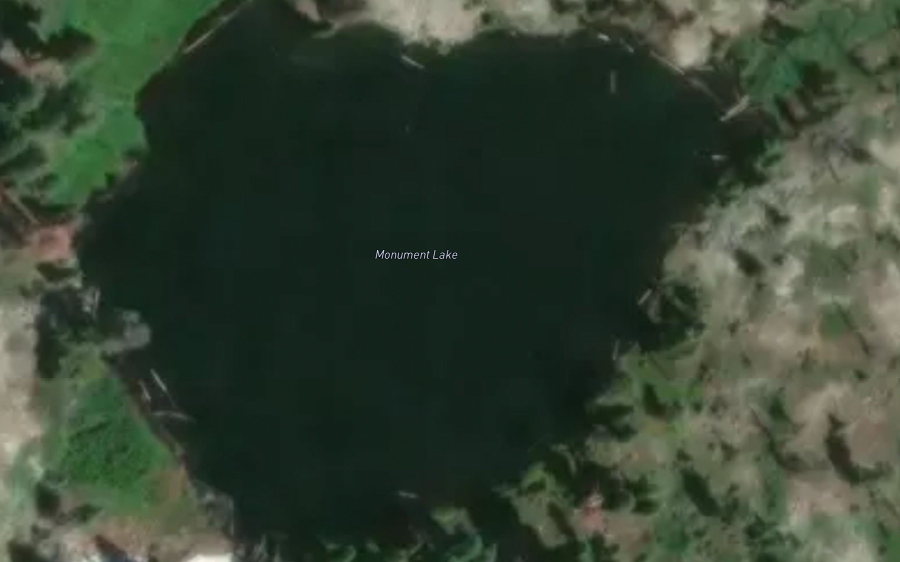 Satellite map of the Monument Lake