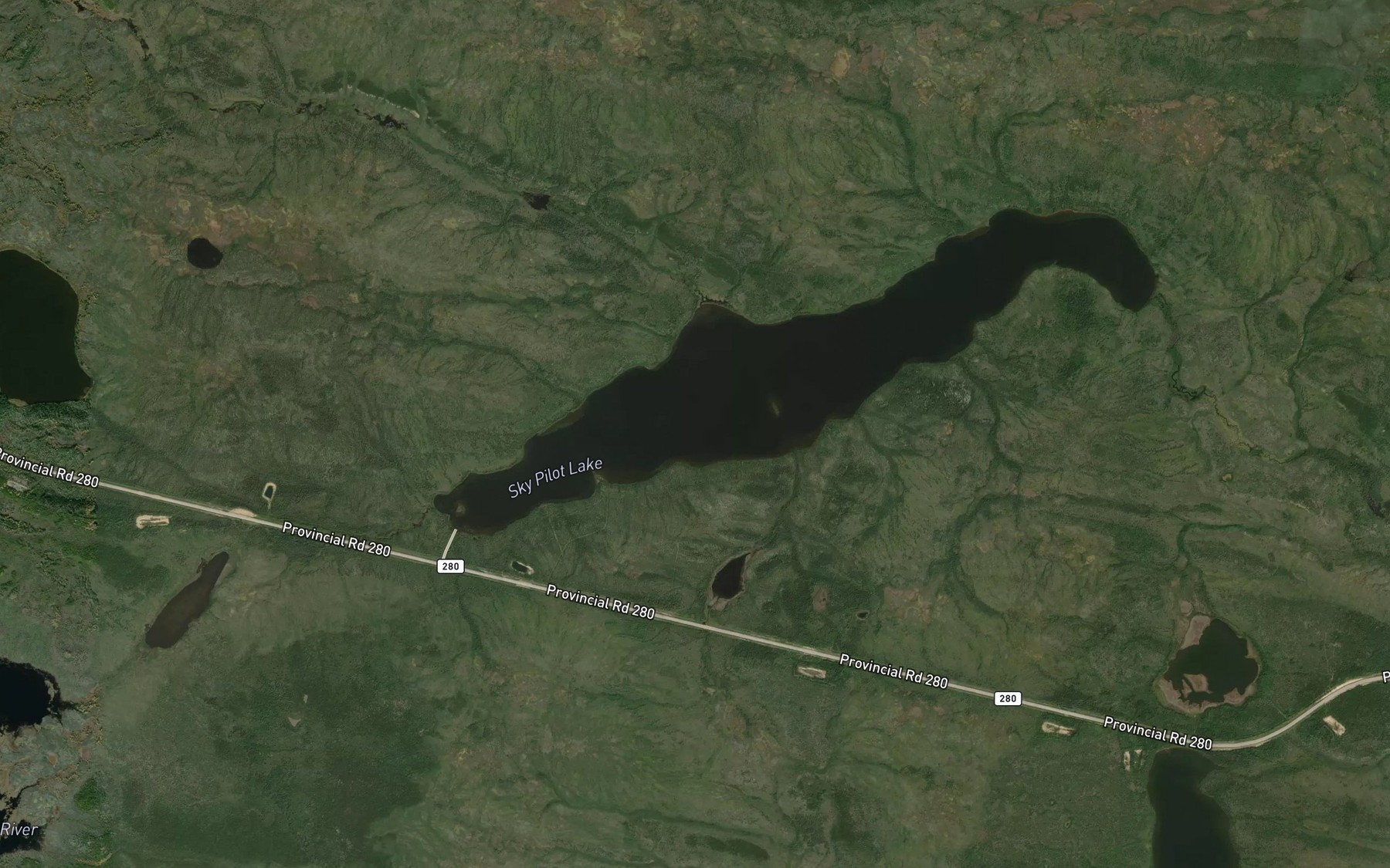 Satellite map of the Sky Pilot Lake