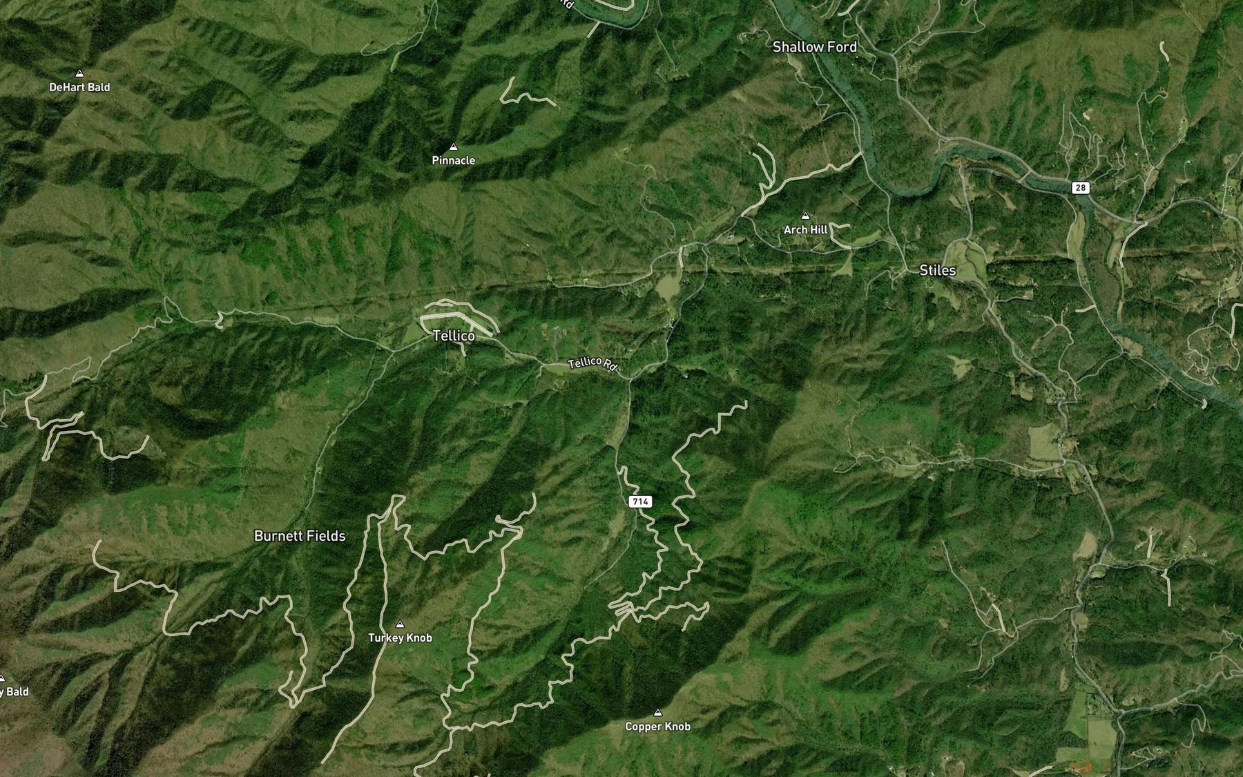 Satellite map of the Sulphur Spring