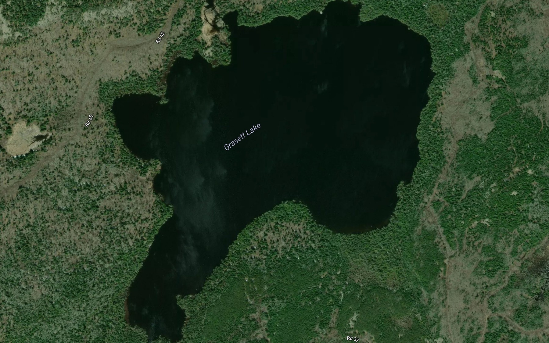 Satellite map of the Grasett Lake
