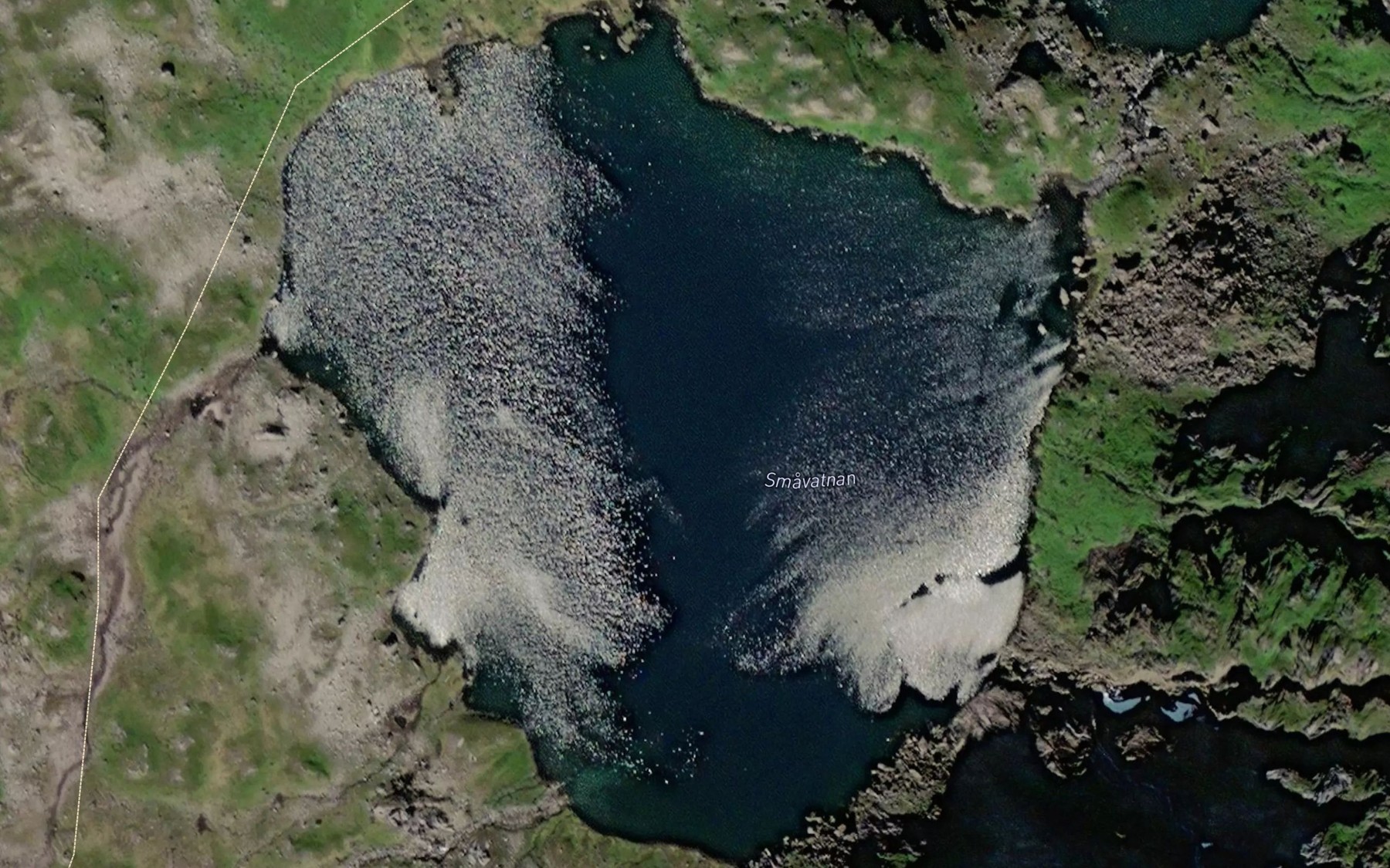 Satellite map of the Smavatnan