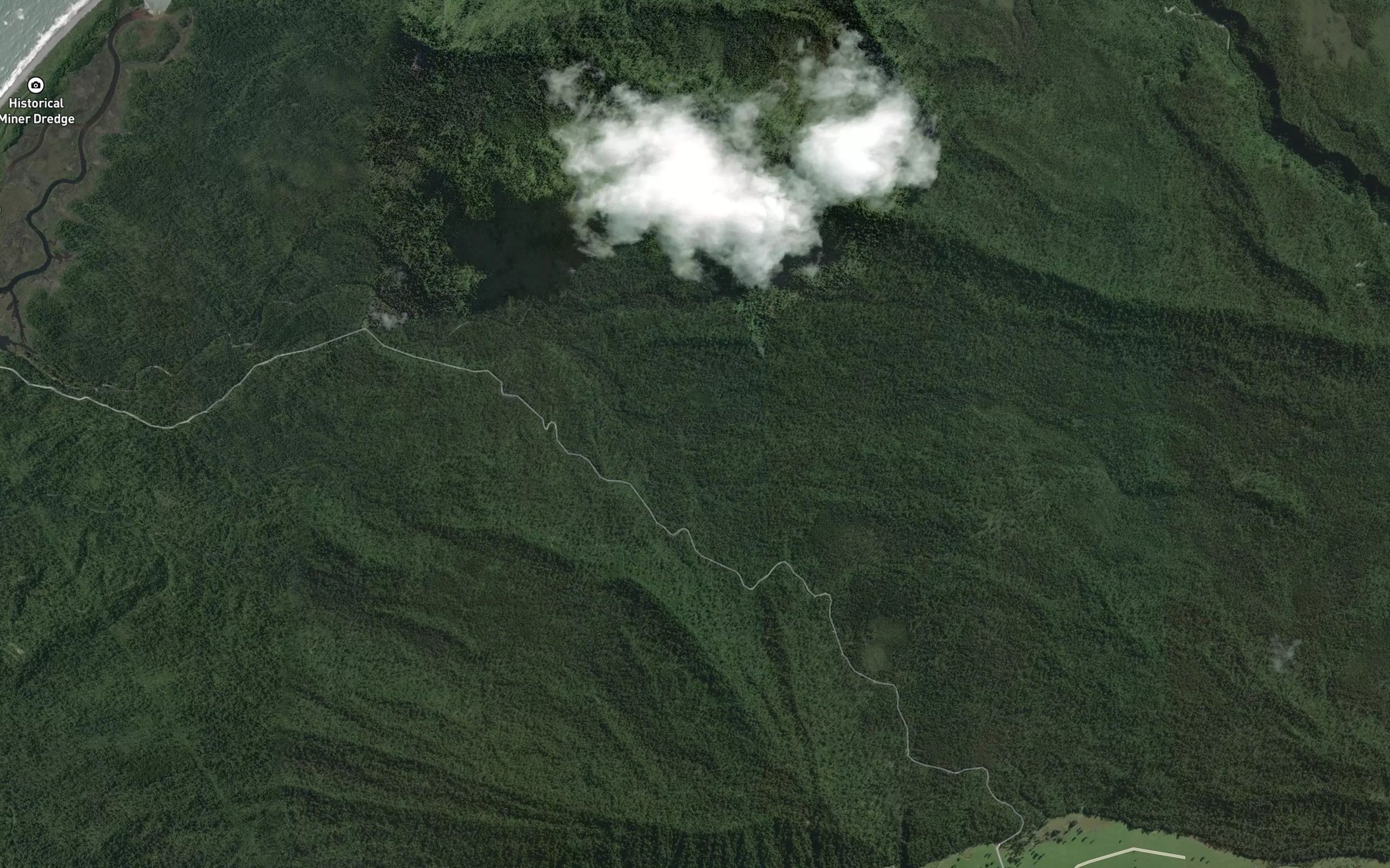 Satellite map of the Stephen - John Creek