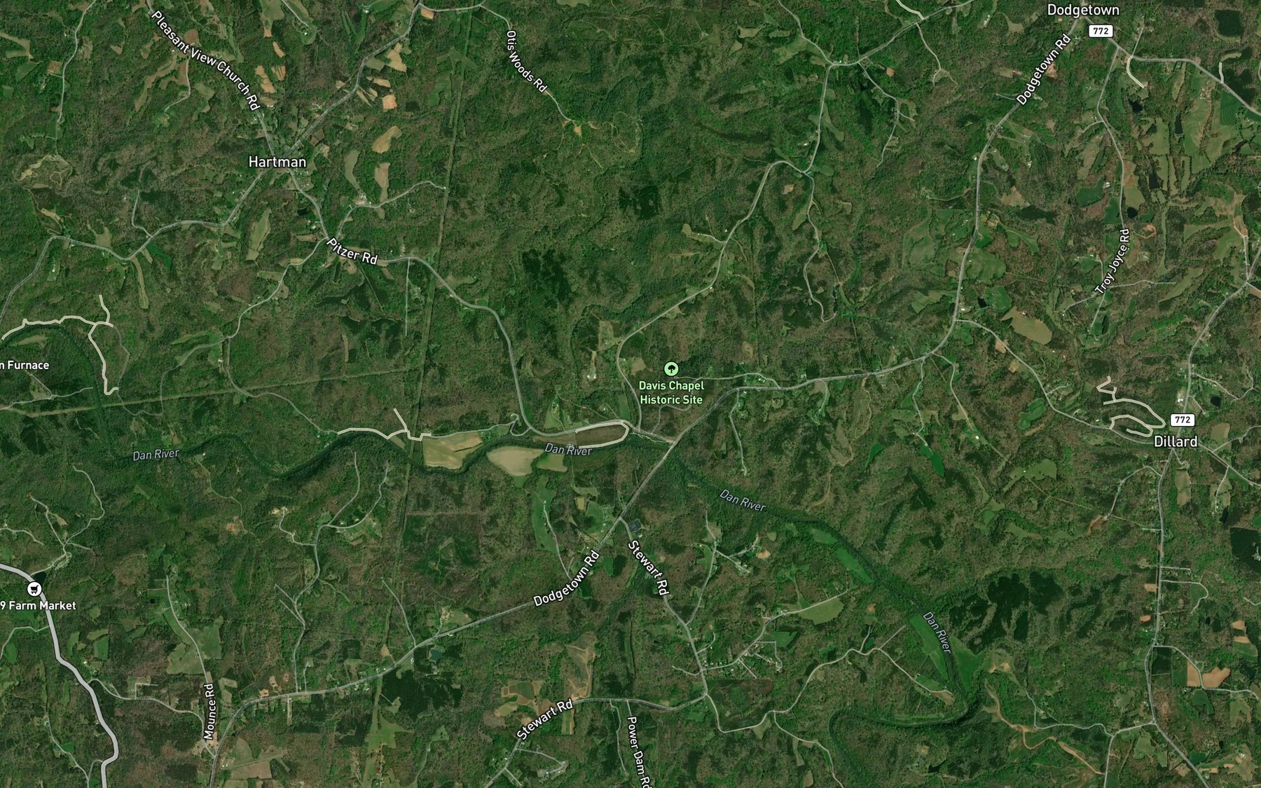 Satellite map of the Lynn Branch