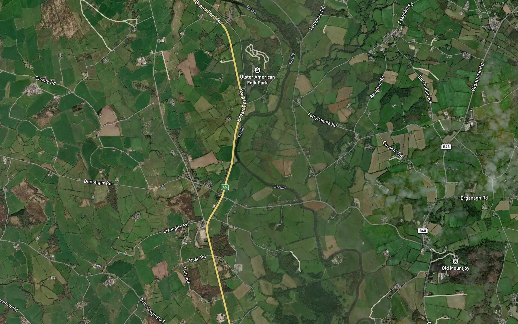 Satellite map of the Cappagh Burn