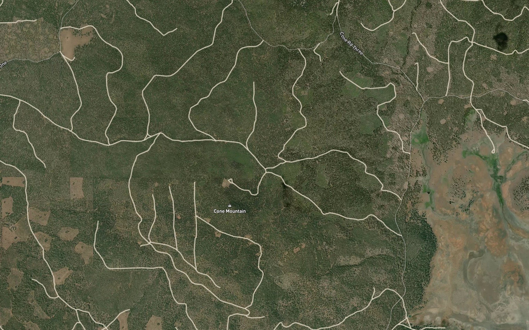Satellite map of the Lost Spring