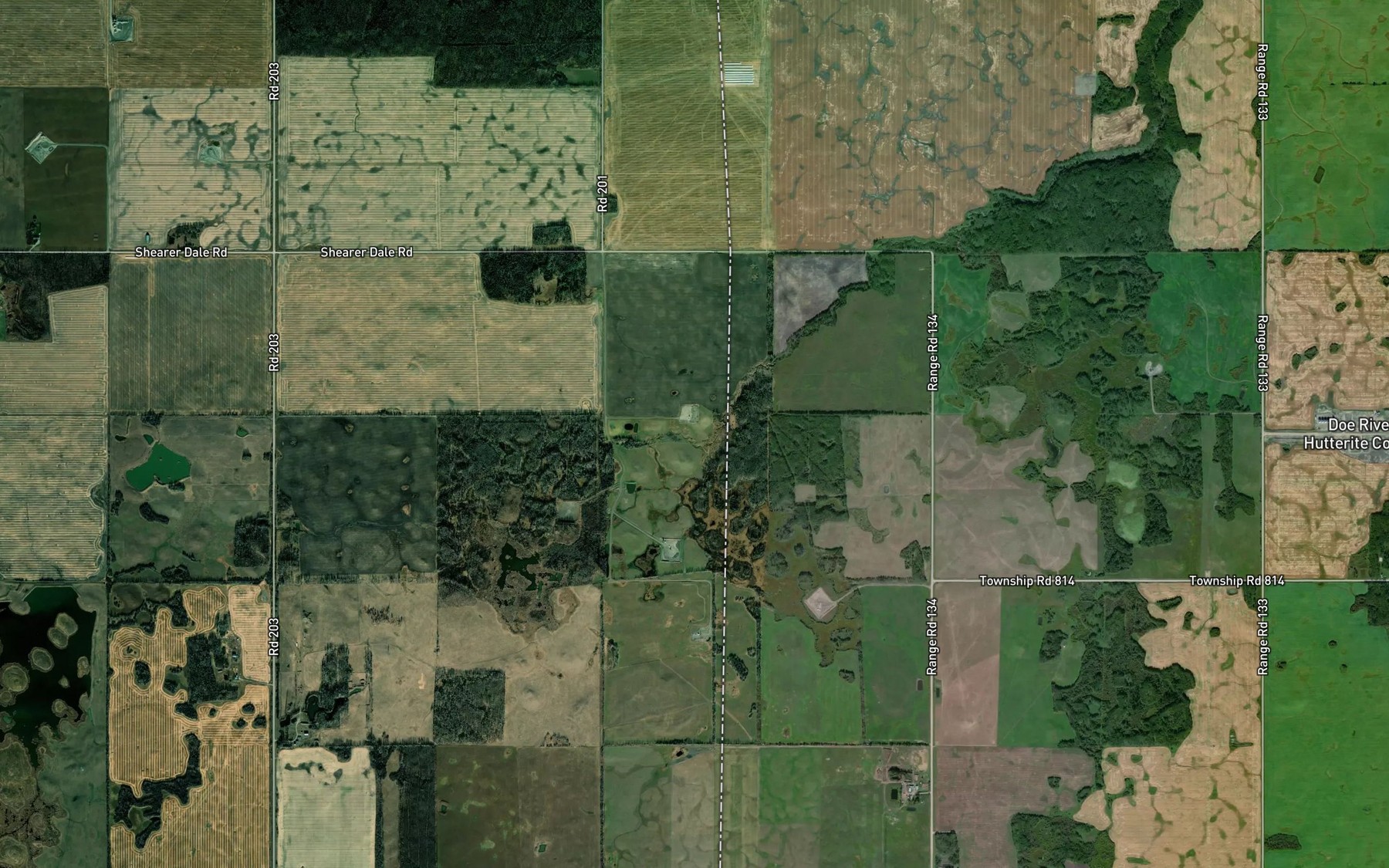 Satellite map of the Merlin Creek