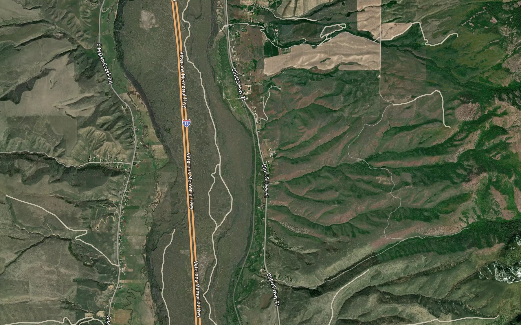 Satellite map of the Crane Creek