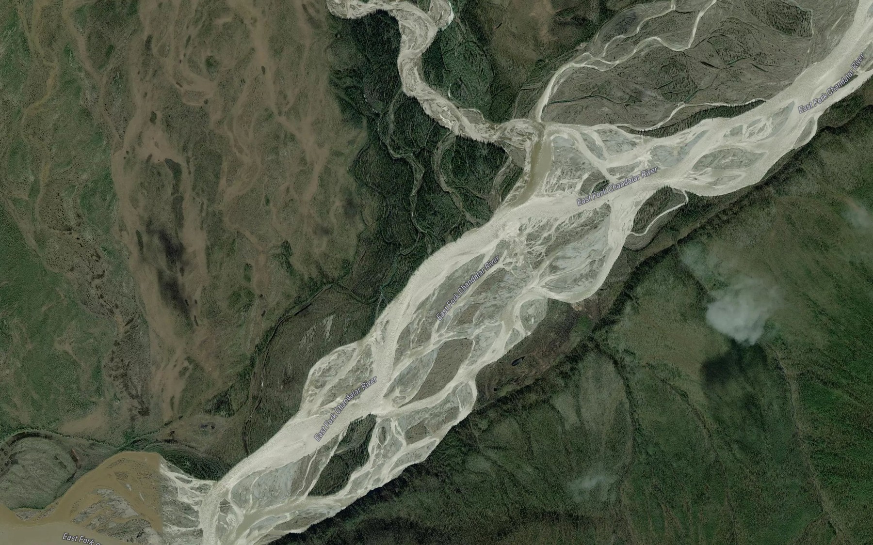 Satellite map of the North Fork East Chandalar River