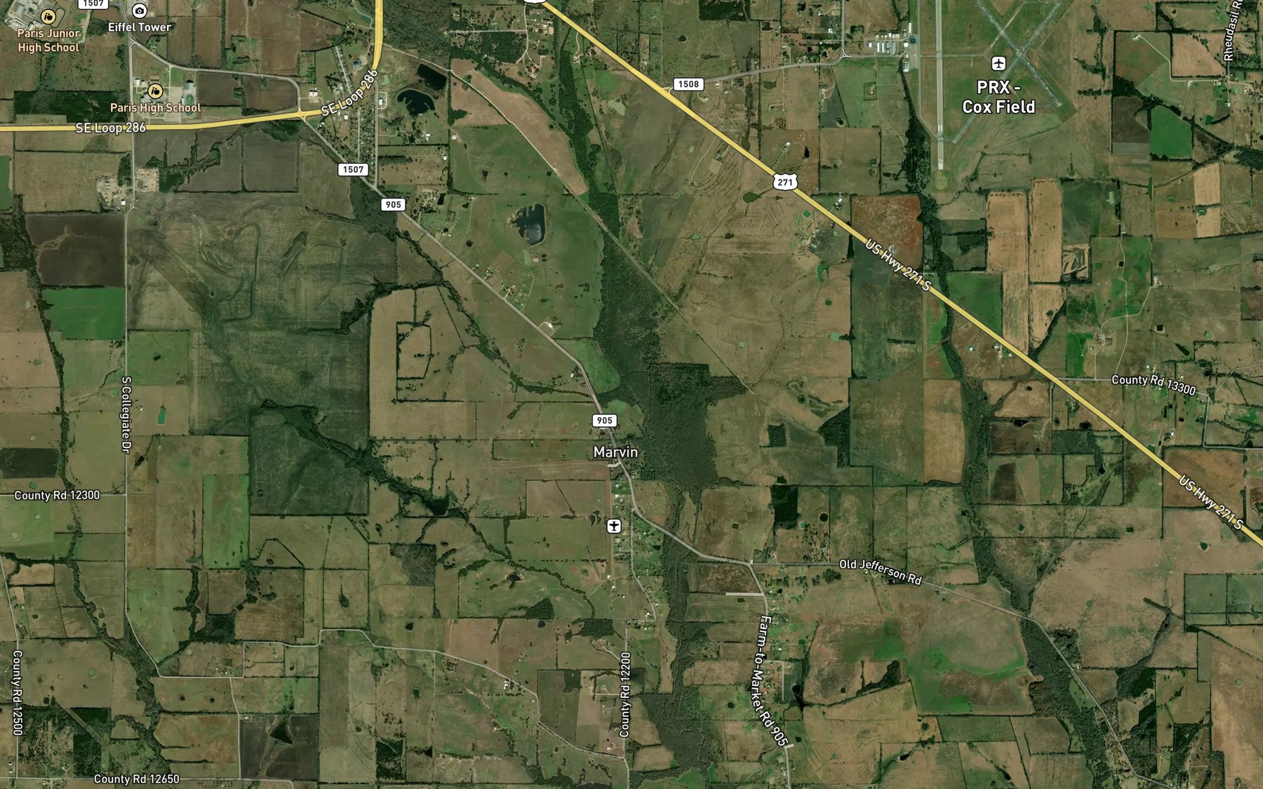 Satellite map of the Echols Creek
