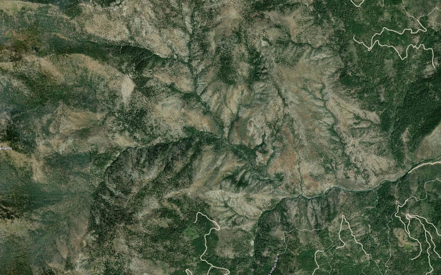 Satellite map of the Copper Creek