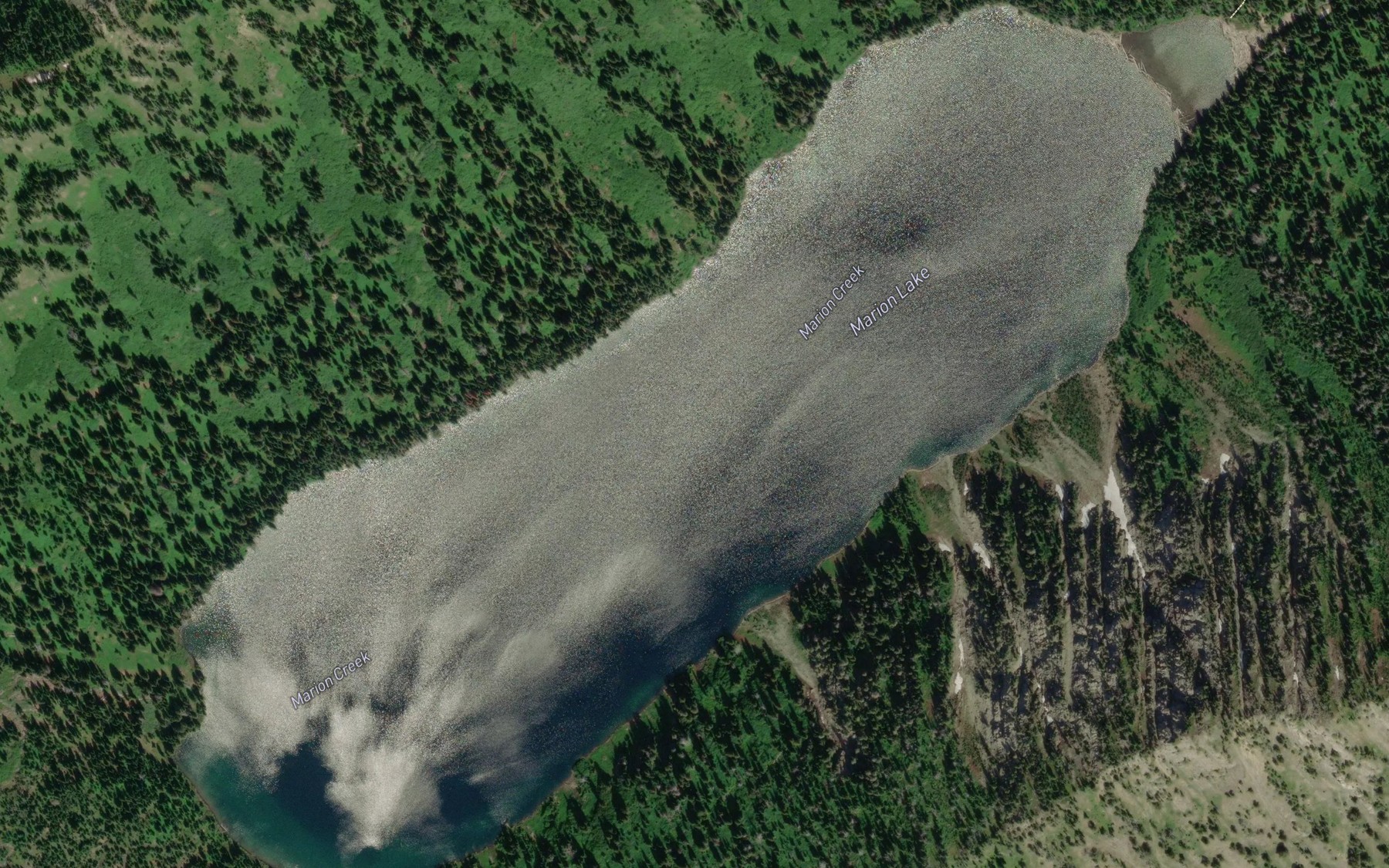 Satellite map of the Marion Lake