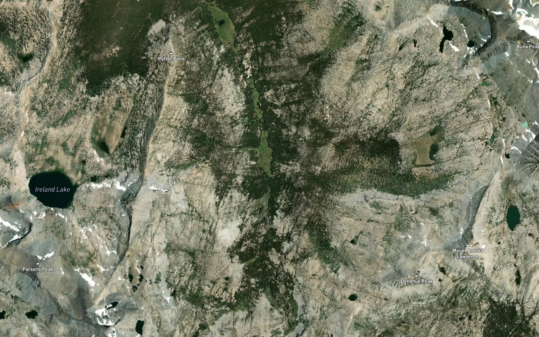 Satellite map of the Kuna Creek