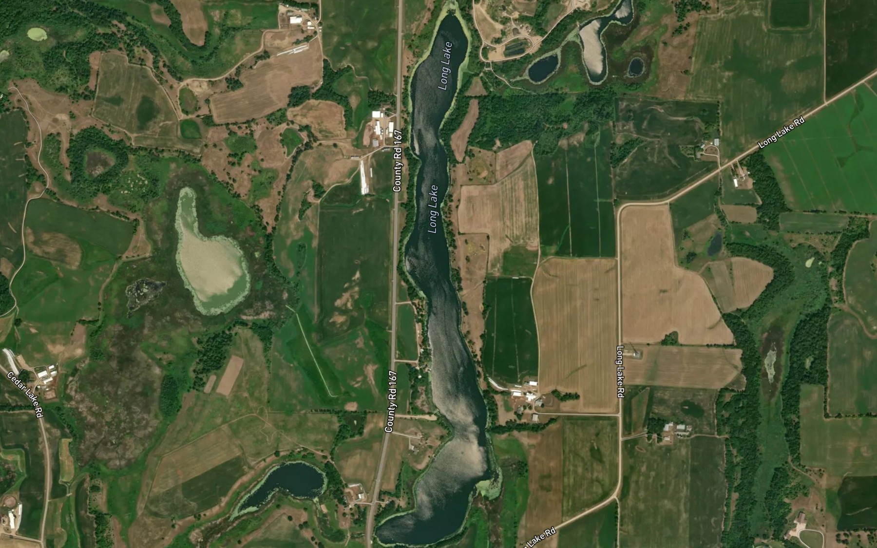 Satellite map of the Long Lake