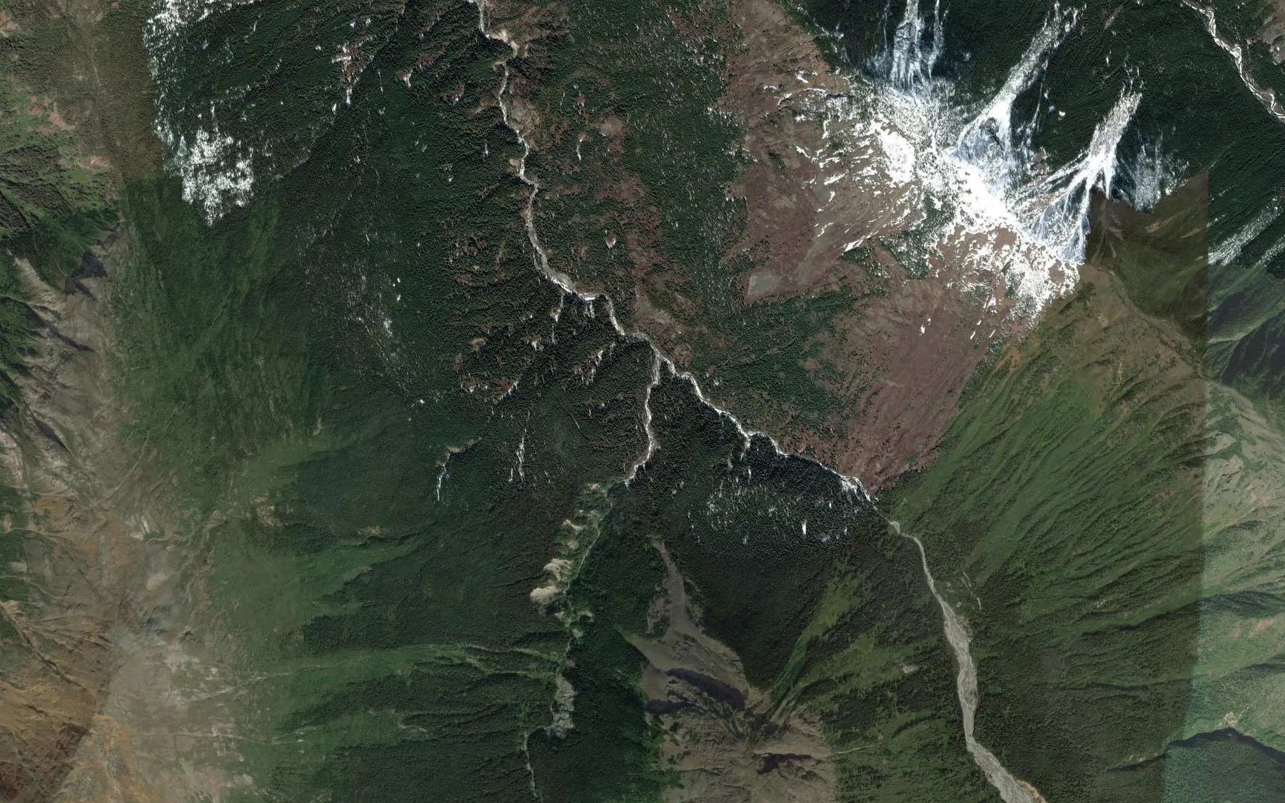 Satellite map of the Brydon Creek