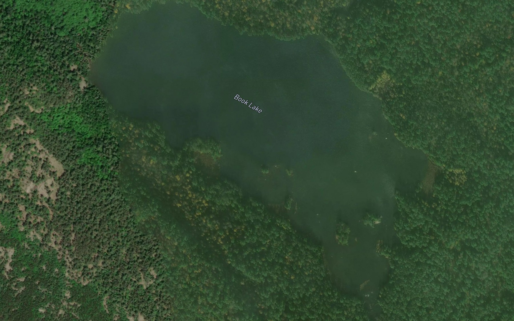 Satellite map of the Book Lake