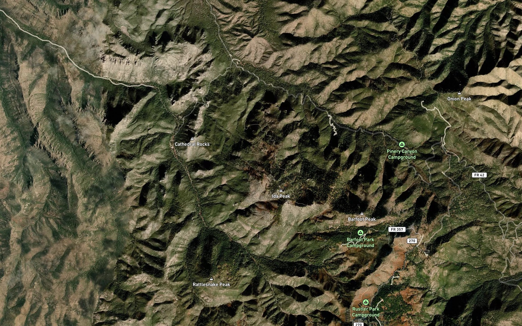 Satellite map of the Ida Peak Spring