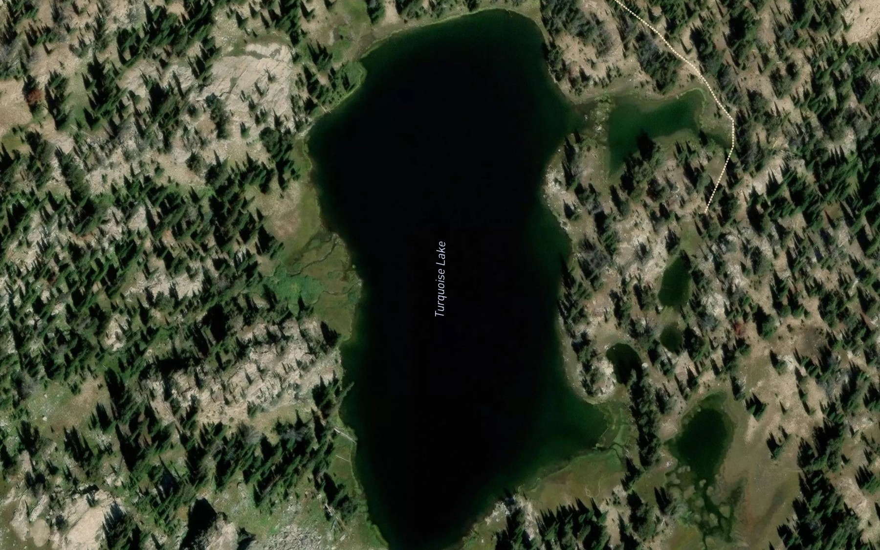 Satellite map of the Turquoise Lake