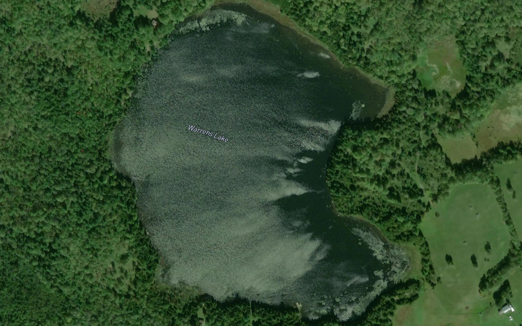 Satellite map of the Warrens Lake