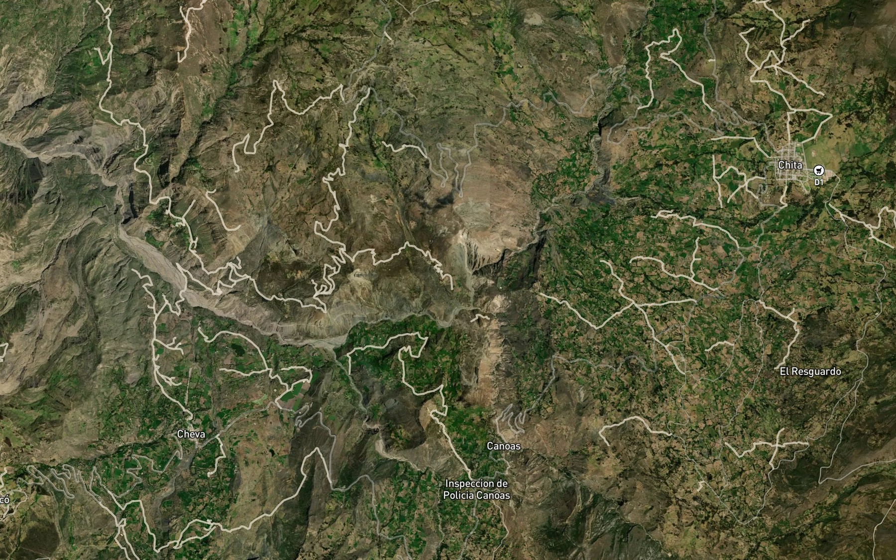Satellite map of the Rio Higueras