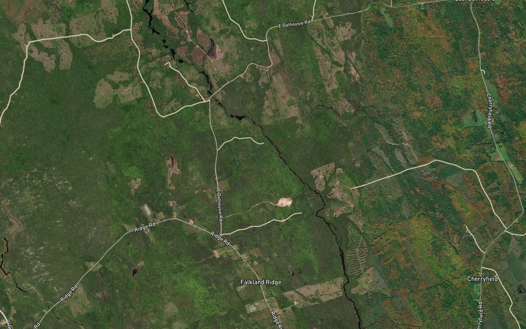 Satellite map of the Sixty Brook