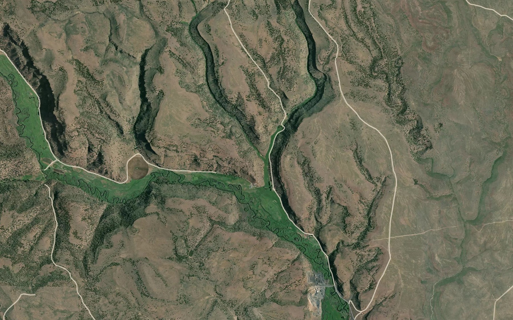 Satellite map of the Thousand Springs Creek