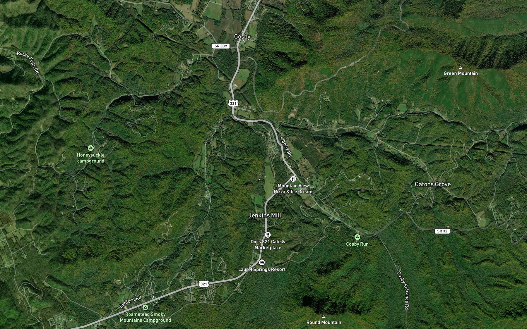 Satellite map of the Webb Branch