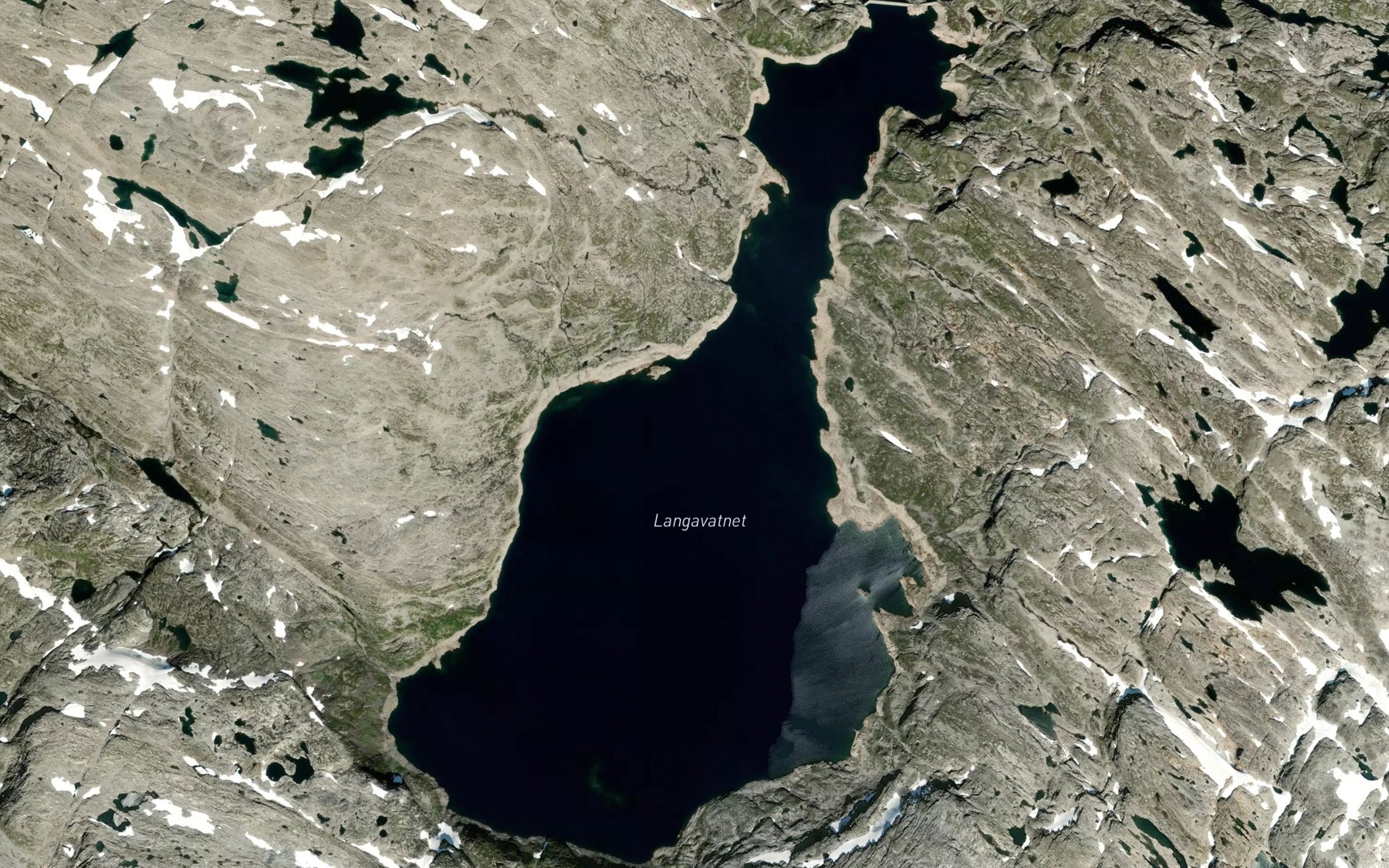 Satellite map of the Langavatnet