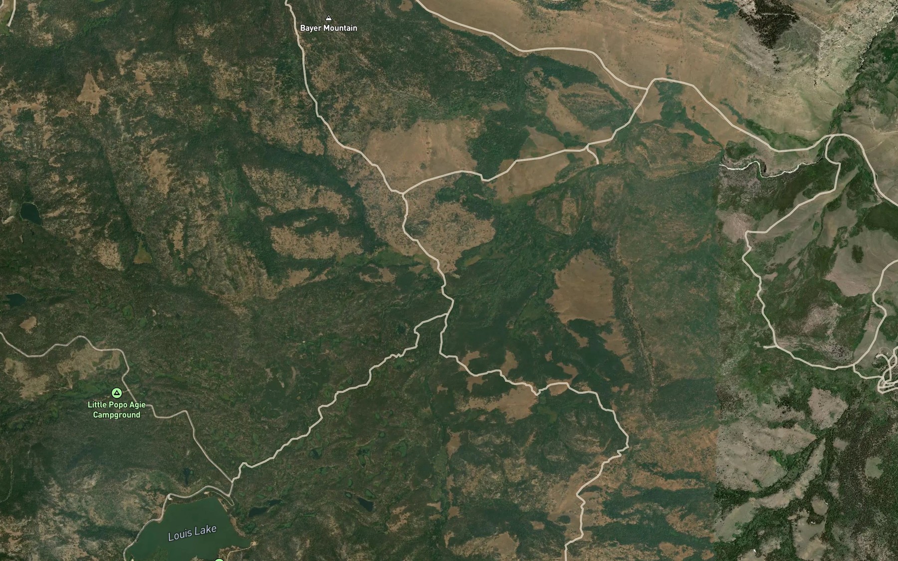 Satellite map of the Hidden Creek