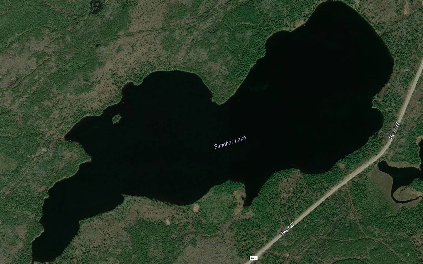Satellite map of the Sandbar Lake