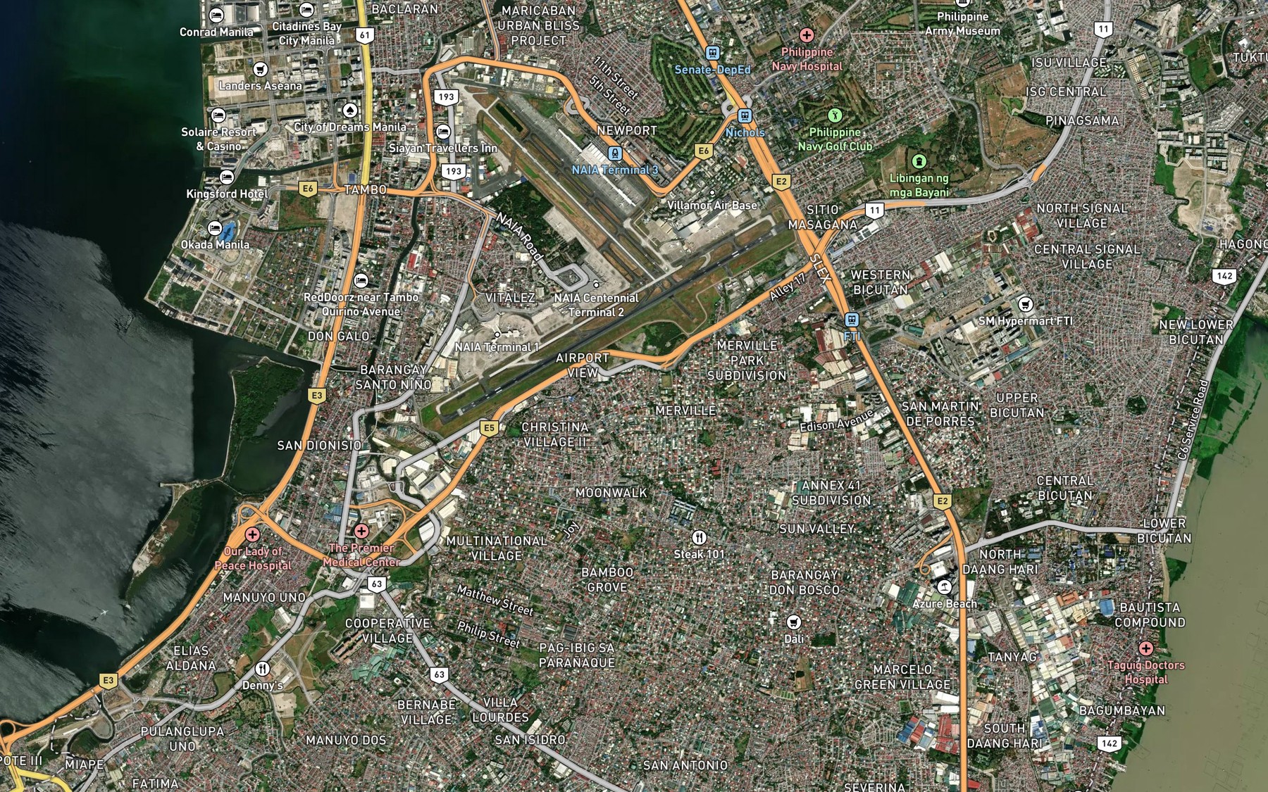 Satellite map of the Canales Creek