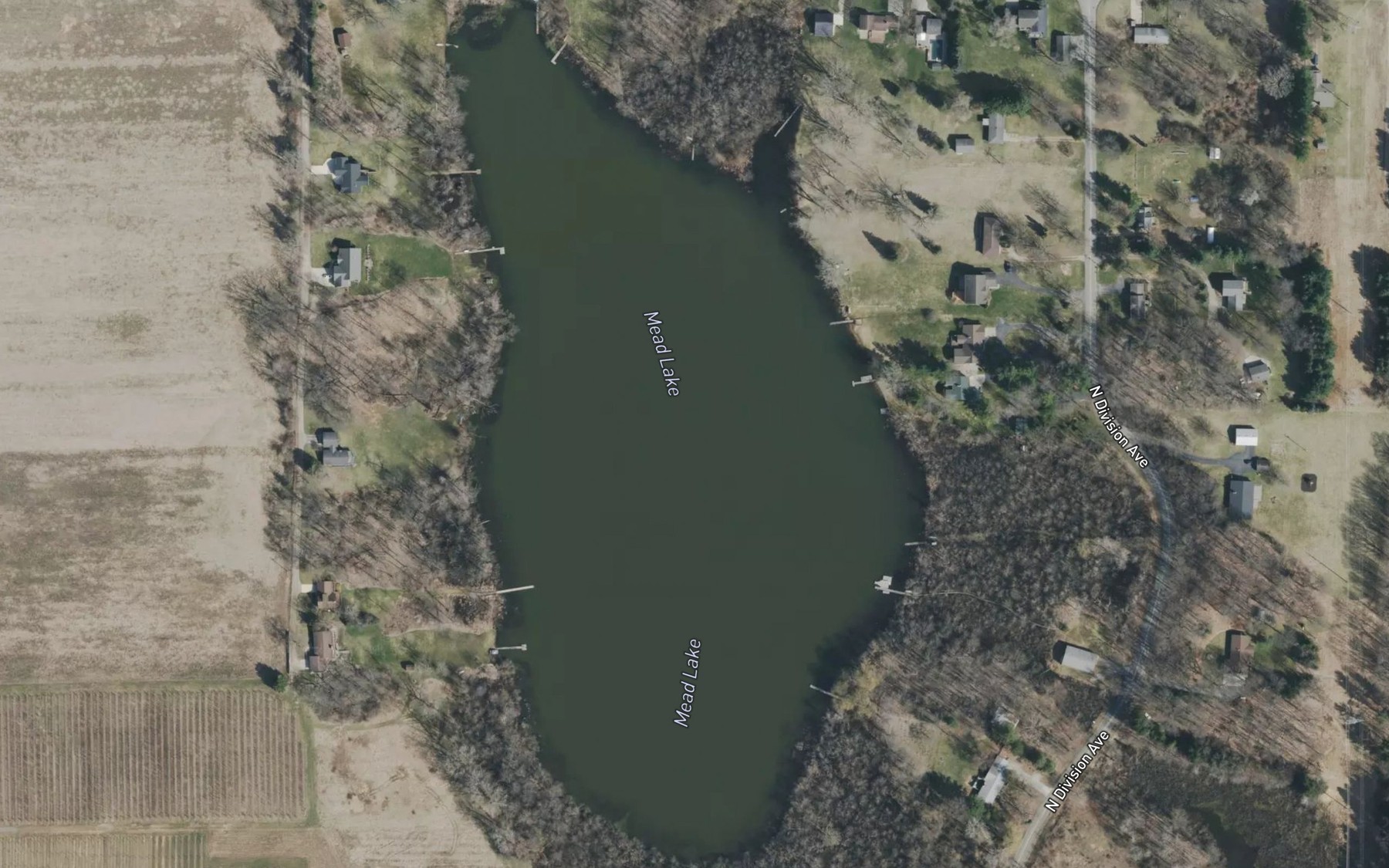 Satellite map of the Mead Lake