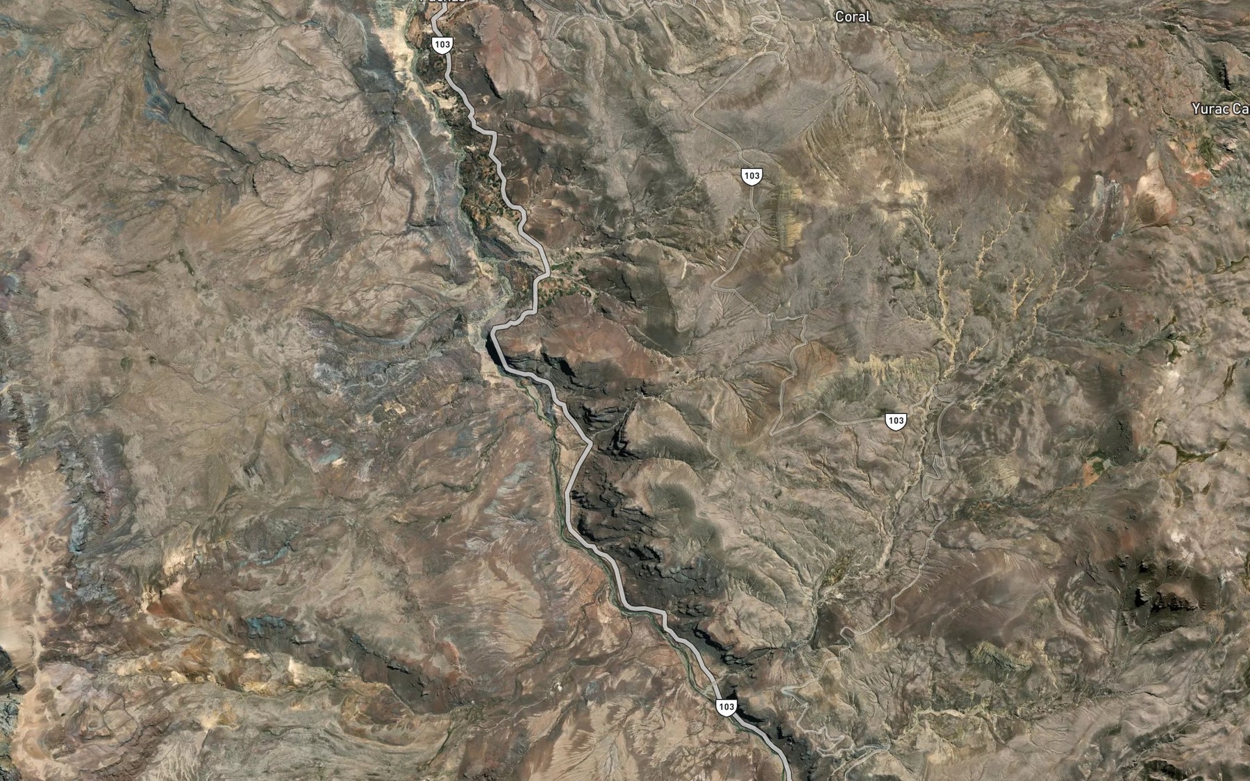 Satellite map of the Laguna Coralaque