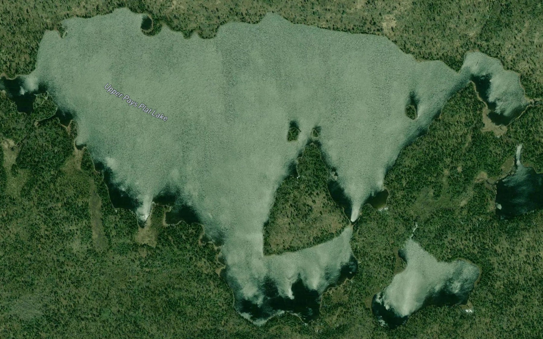 Satellite map of the Upper Pays Plat Lake