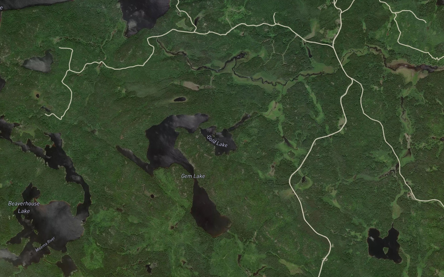 Satellite map of the Gold Lake