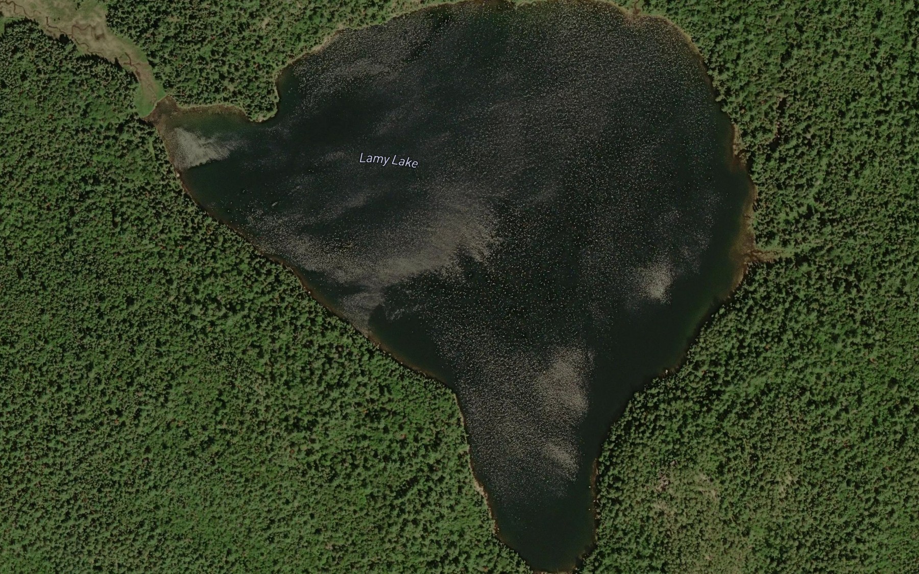 Satellite map of the Lamy Lake