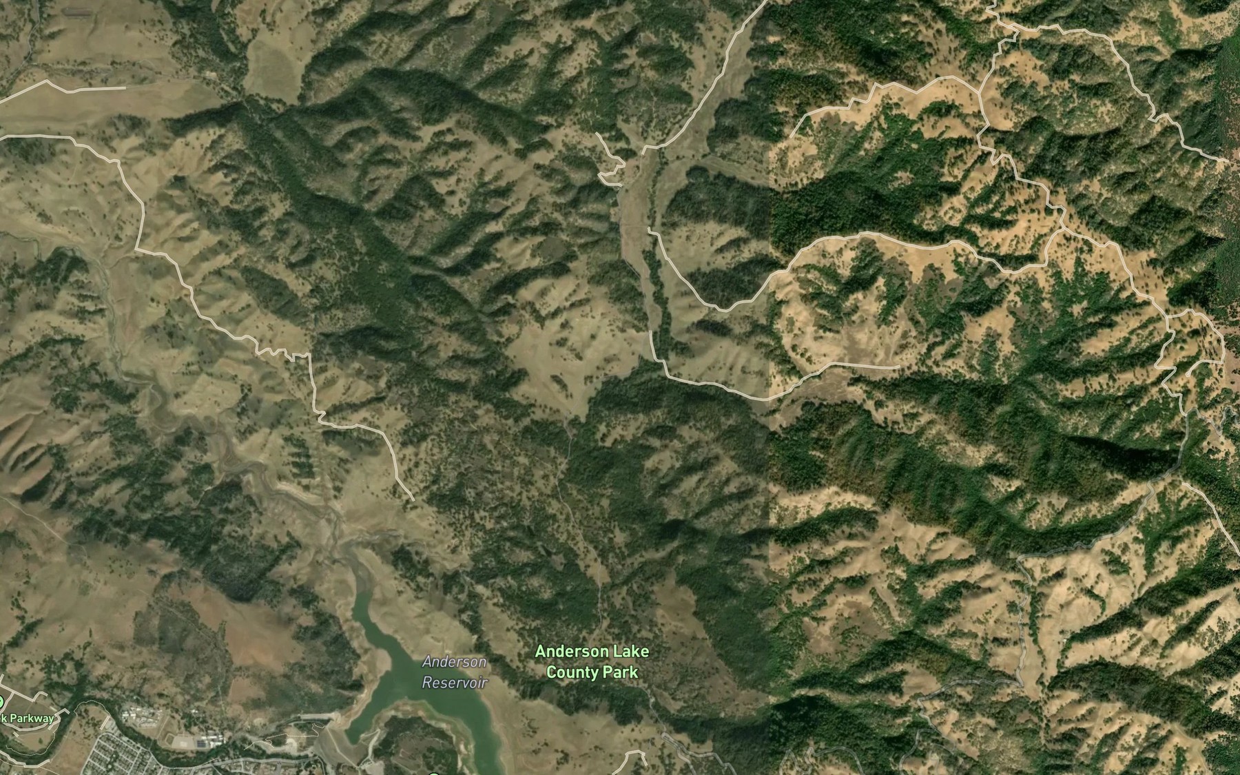 Satellite map of the Hoover Creek