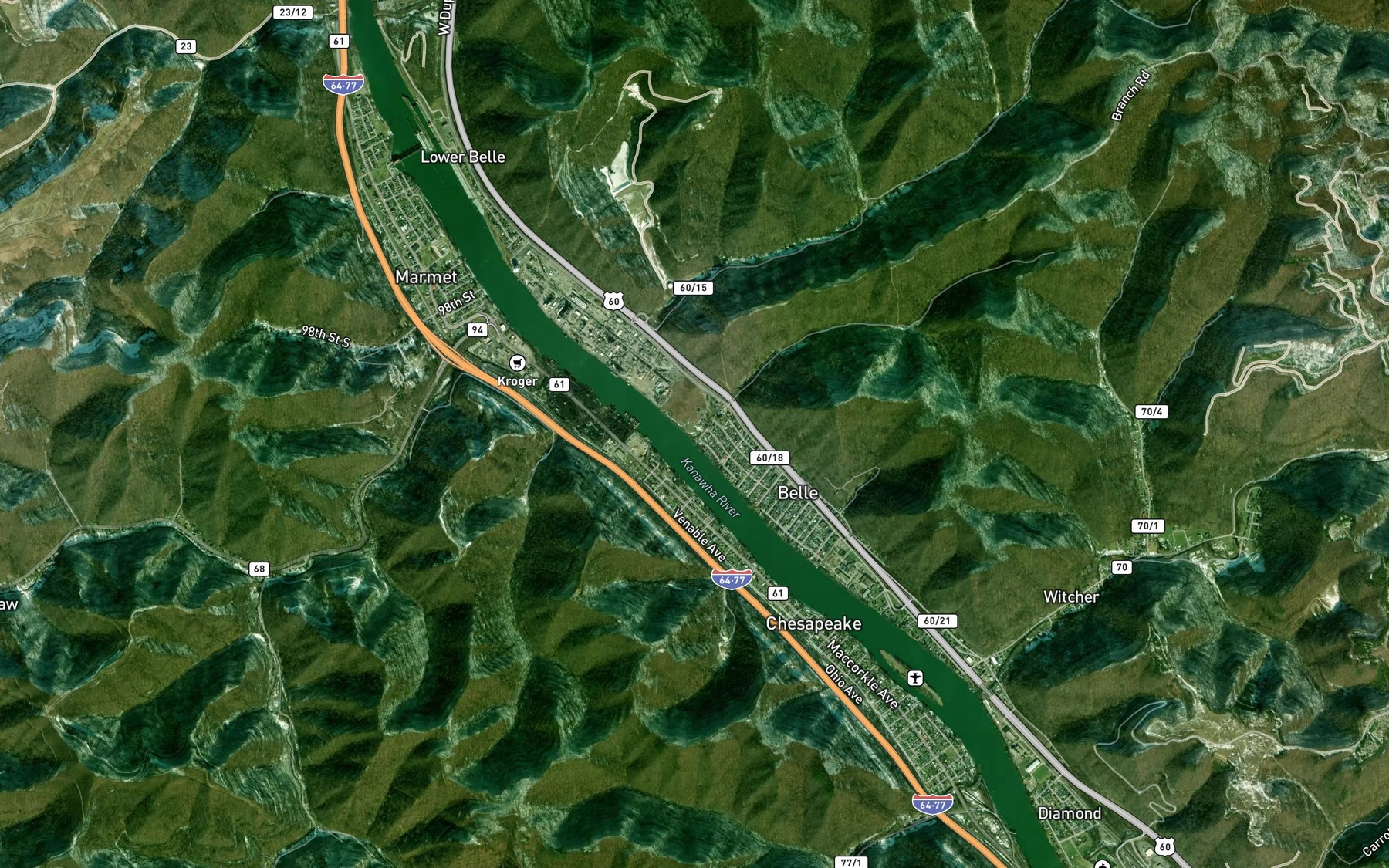Satellite map of the Reynolds Branch