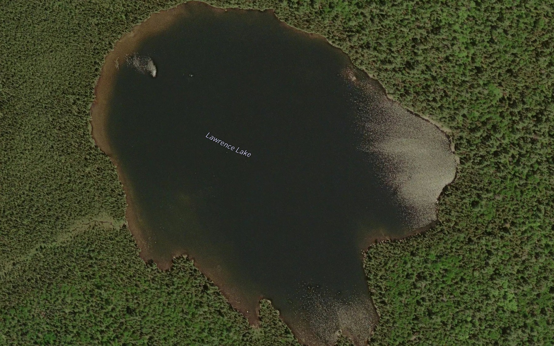 Satellite map of the Lawrence Lake
