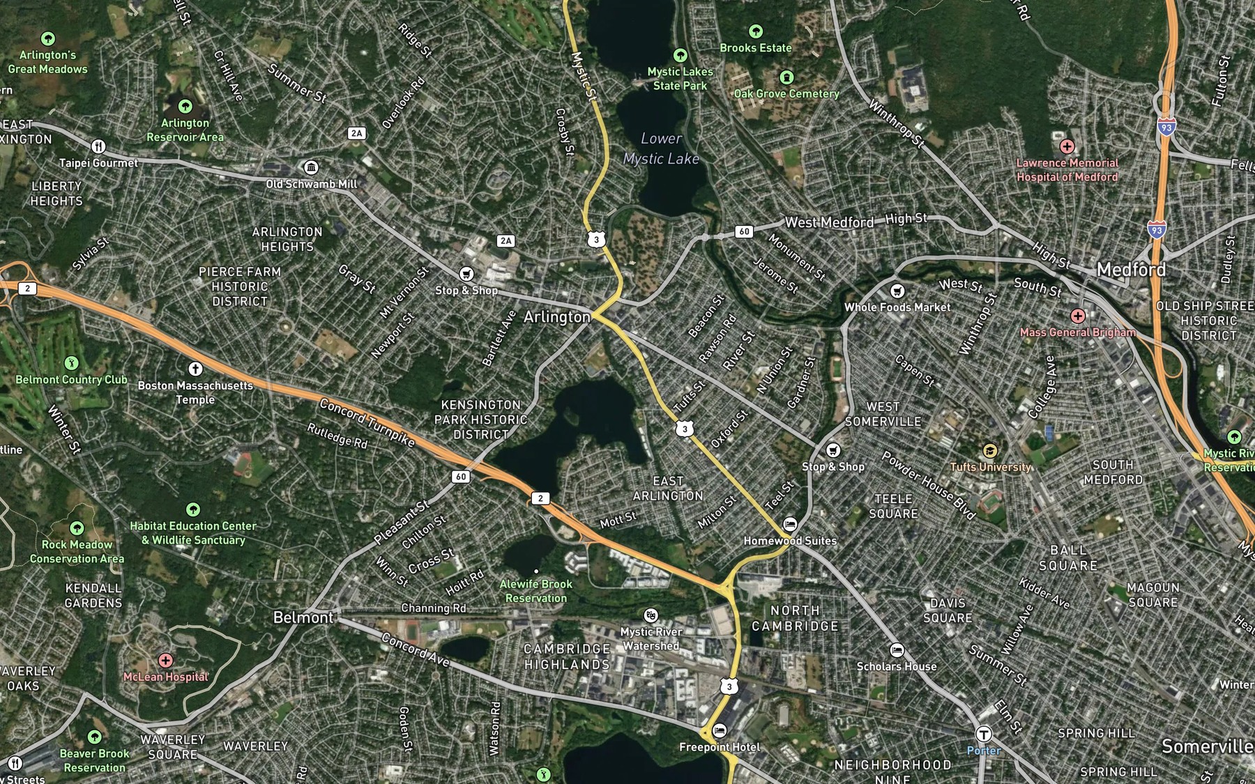Satellite map of the Spot 1