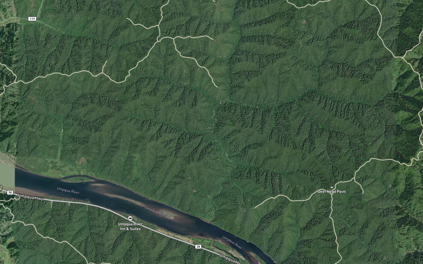 Satellite map of the Bear Creek