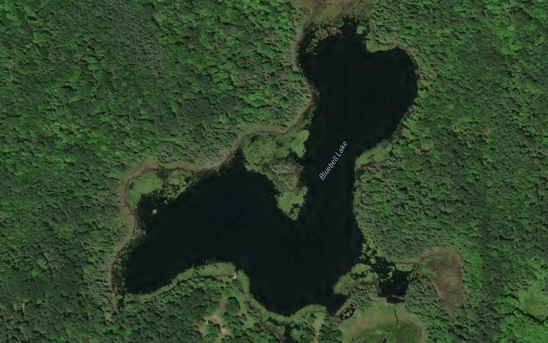 Satellite map of the Bluebell Lake