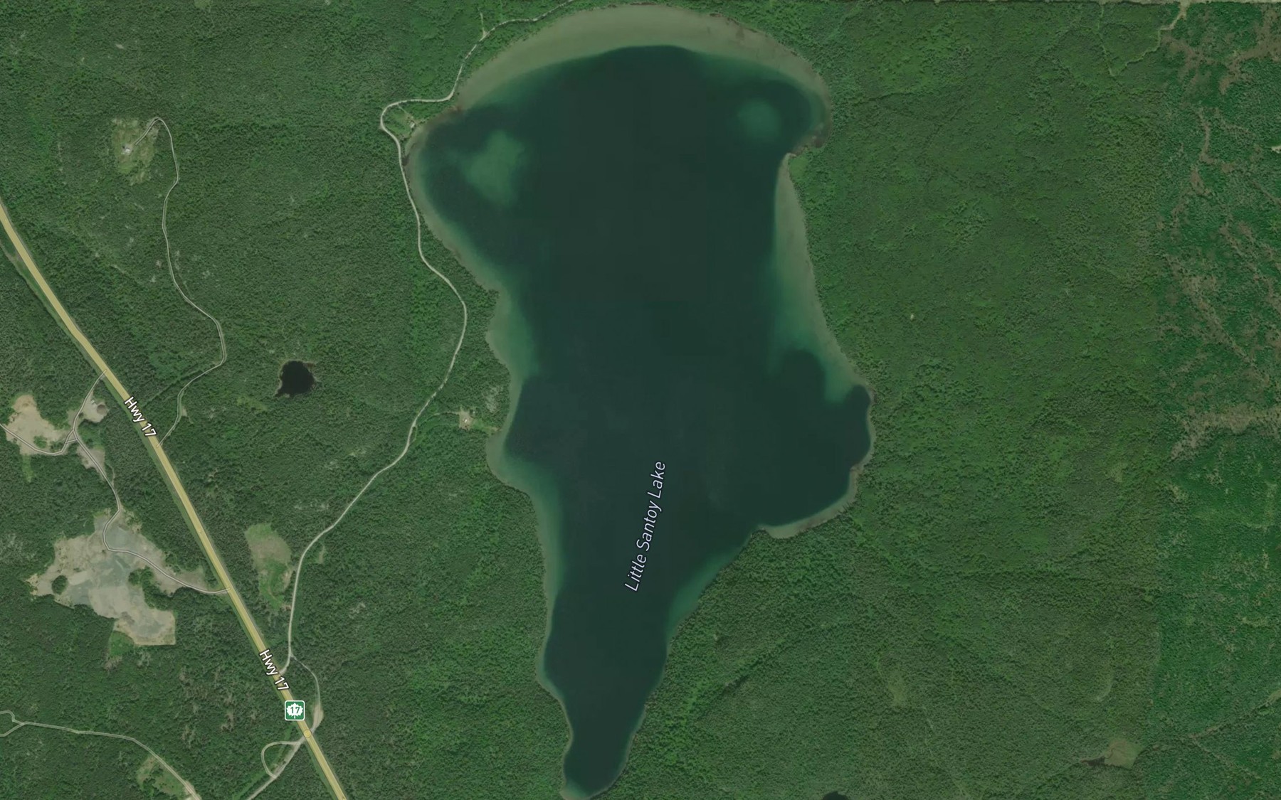 Satellite map of the Little Santoy Lake