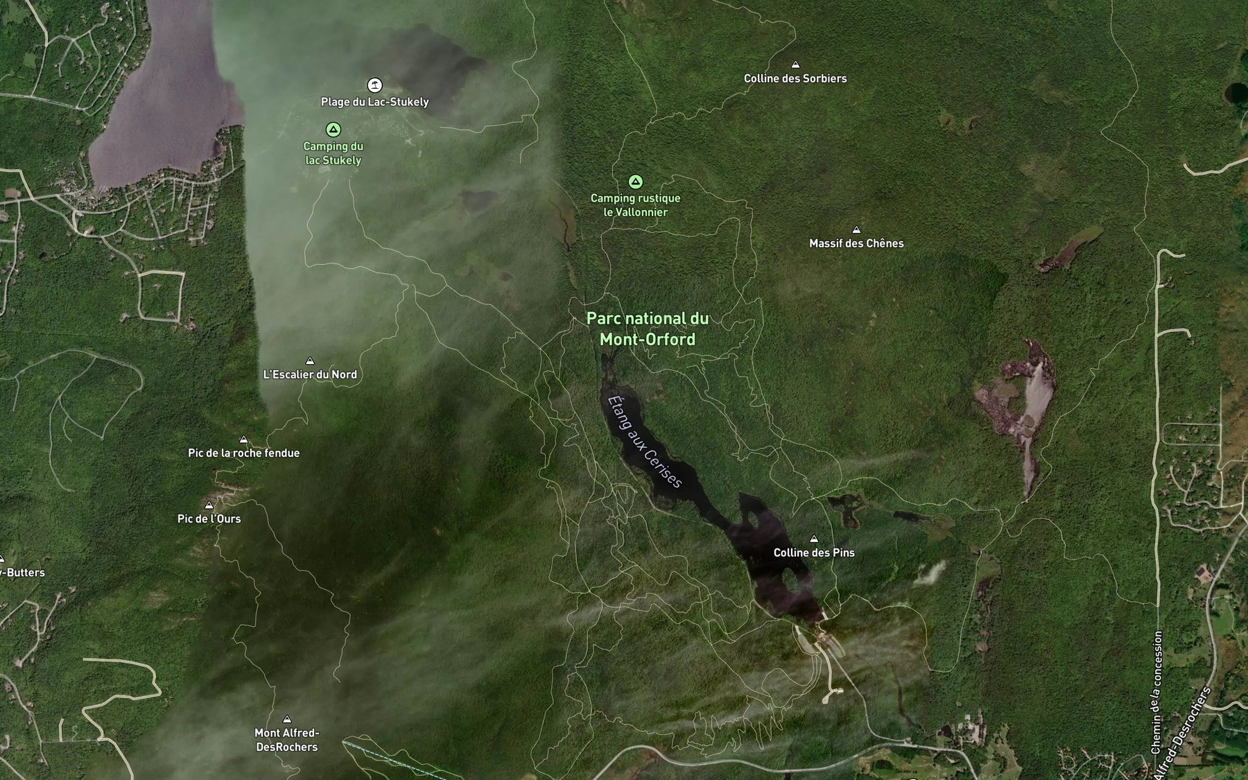 Satellite map of the Ruisseau des Huards