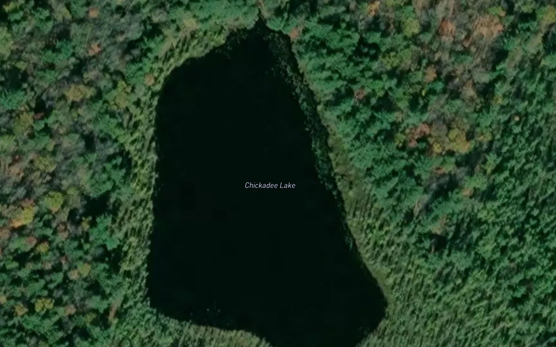 Satellite map of the Chickadee Lake