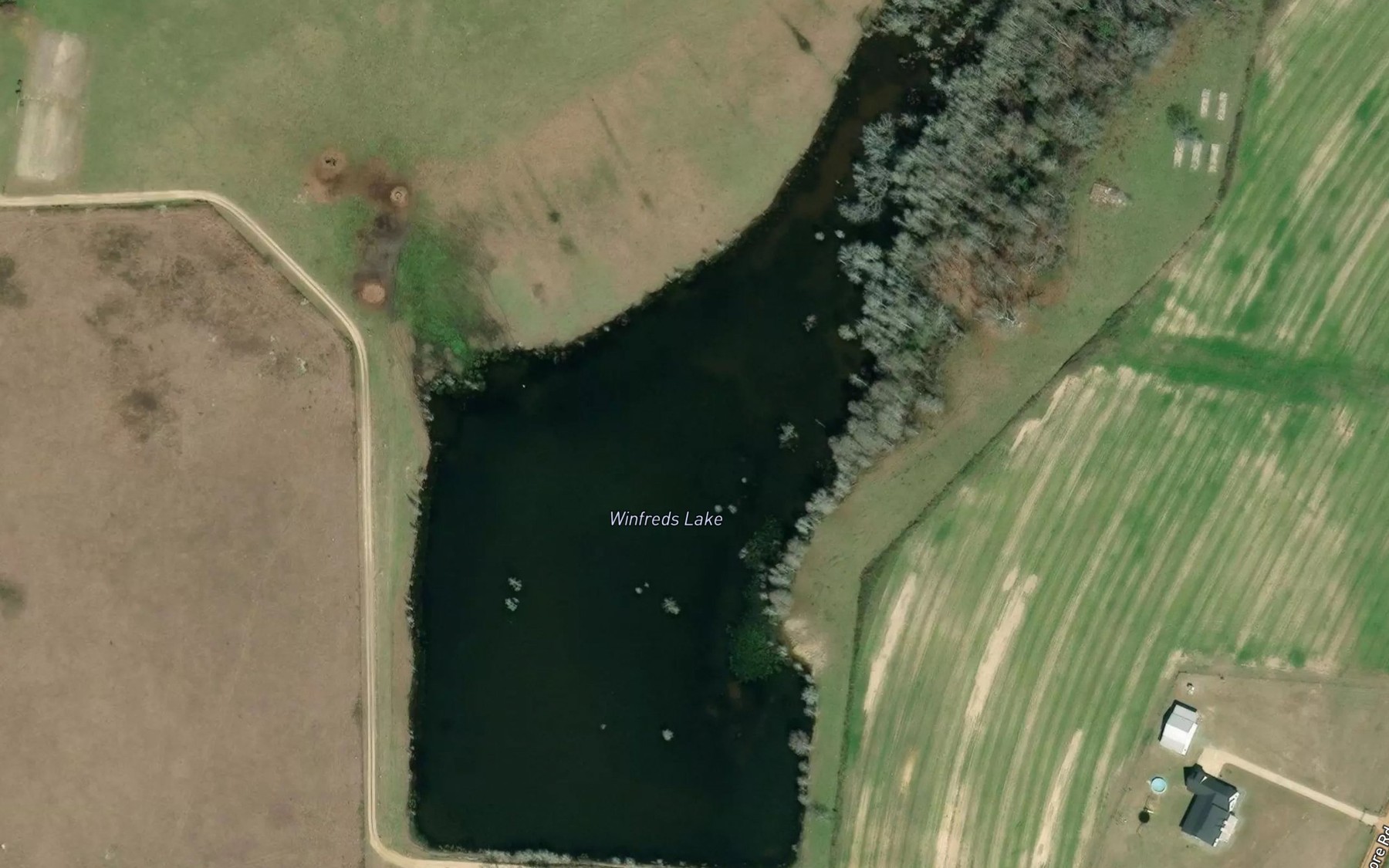 Satellite map of the Winfreds Lake