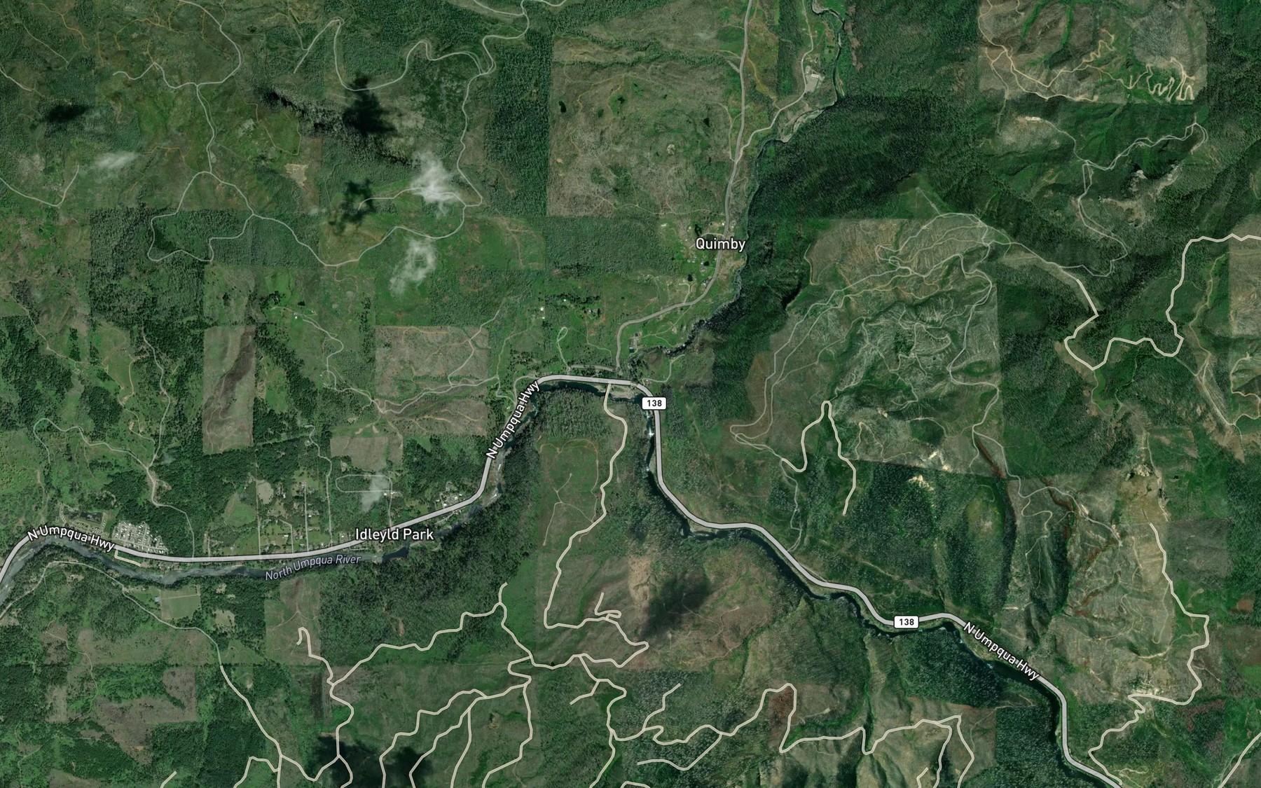 Satellite map of the Rock Creek