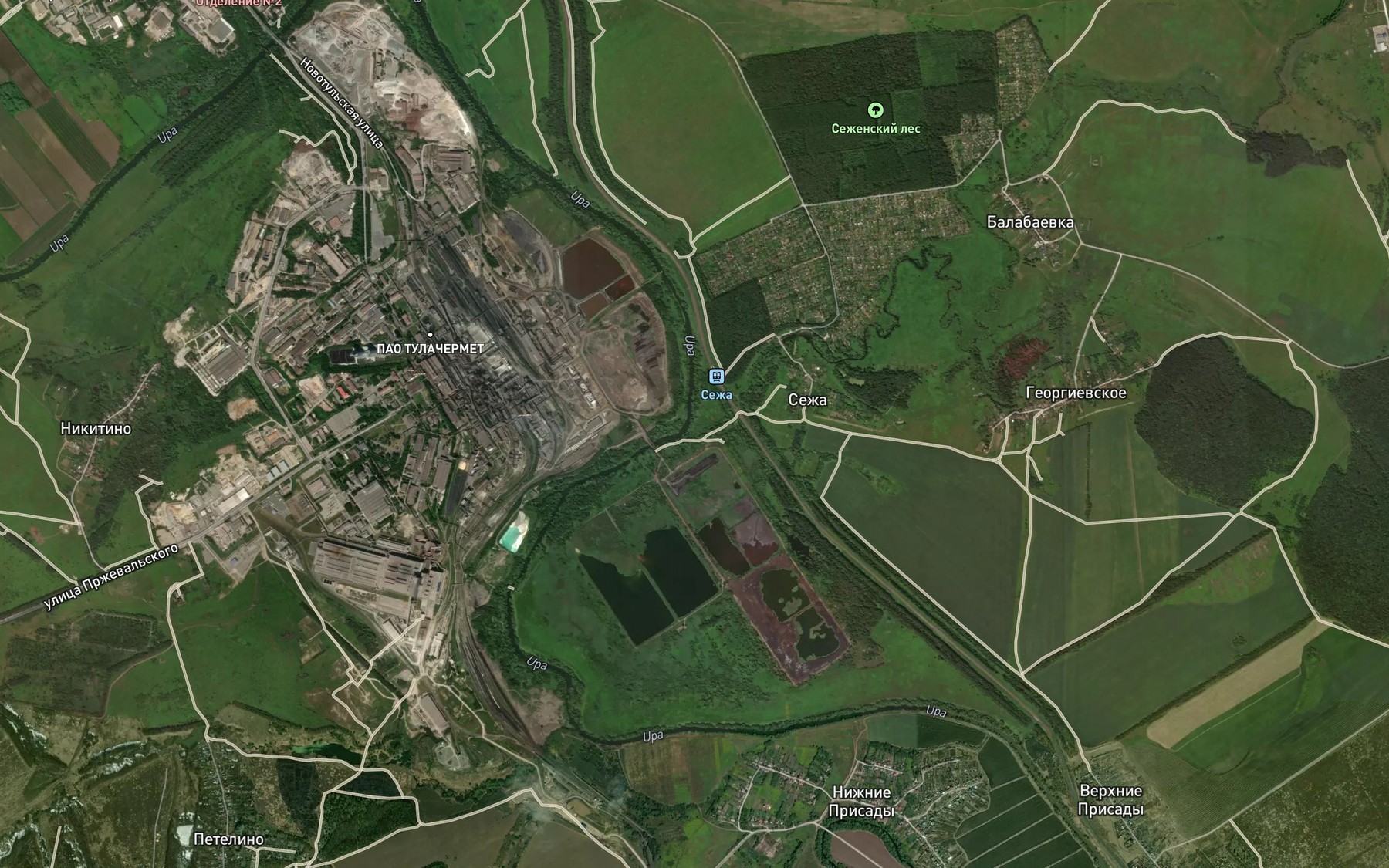 Satellite map of the Sezha