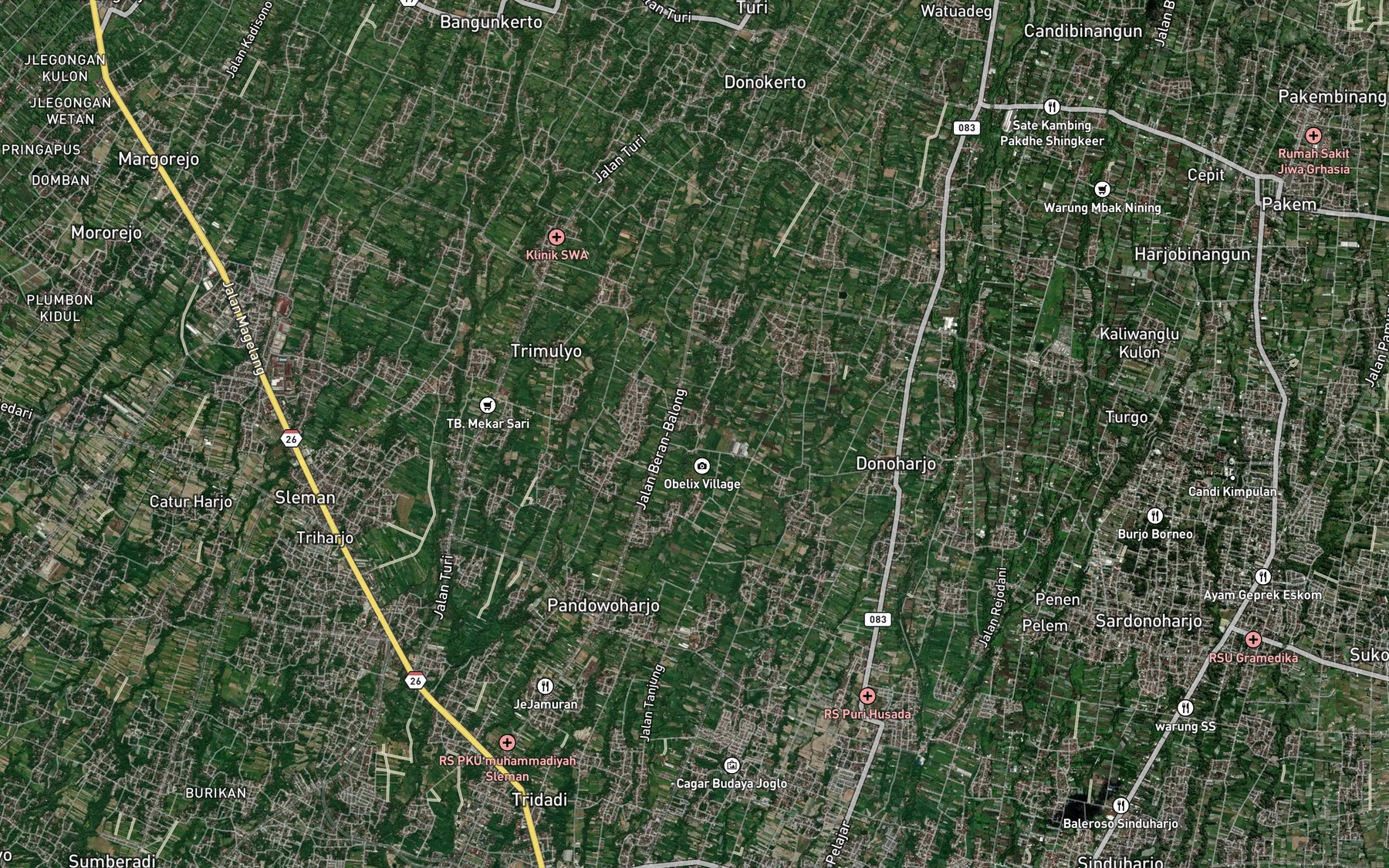 Satellite map of the Kali Denggung